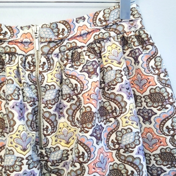 Zara Paisley Jacquard High Waist A-line Skirt - Picture 5 of 7